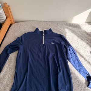 Rhoback Navy and White Quarter-Zip Pullover